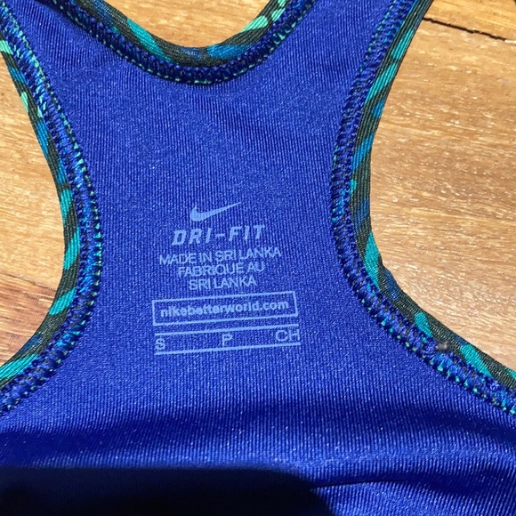 EUC Green & Blue Nike Pro Dri Fit Sports Bra - Picture 6 of 7